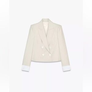 Zara Cream Double-Breasted Blazer